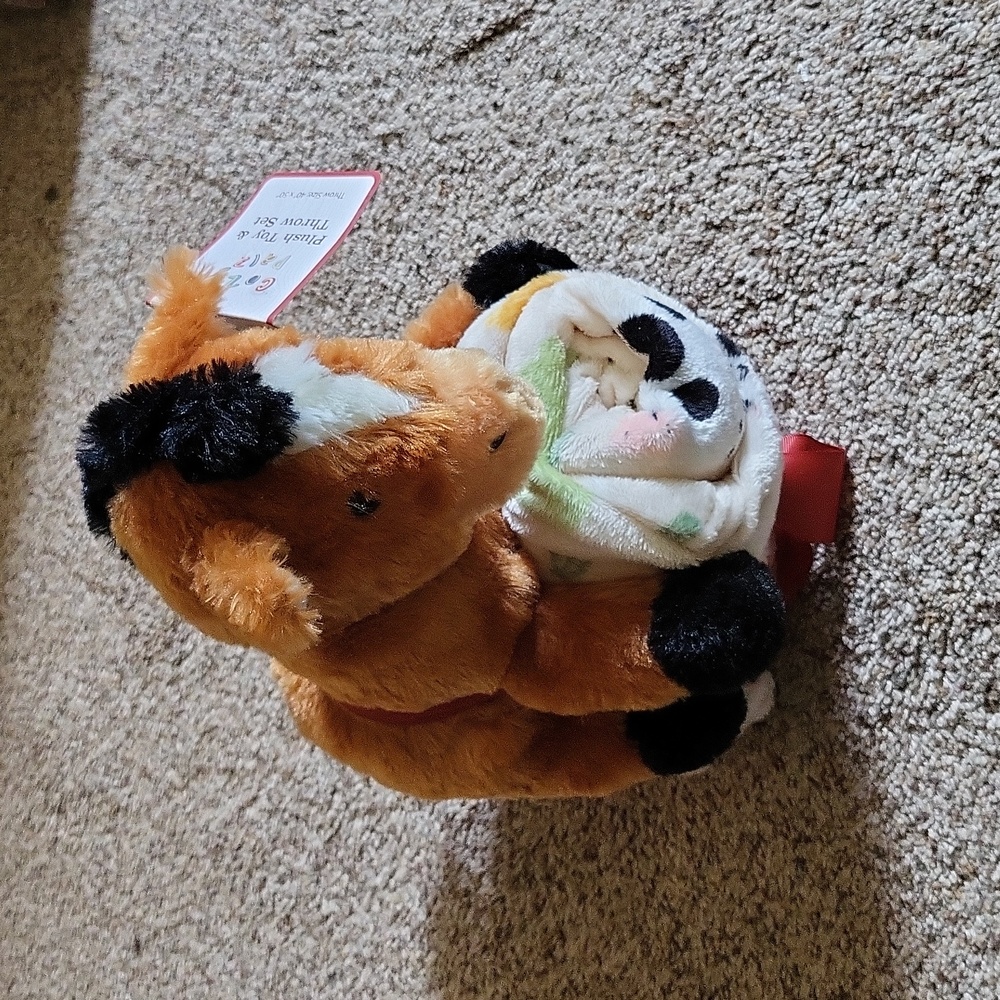 Cozy Palz stuffed animal Horse & farm Blanket